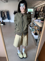 ブラッシードコットンバミューダパンツ (2color)