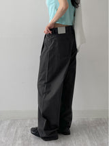 121 One Tuck Cotton Wide Pants