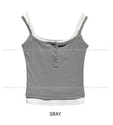 Hen Layered Button Crop Sleeveless