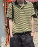 Belu Stripe Collar Short Sleeve T-shirt