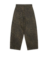 Curved Leopard Pants - Khaki