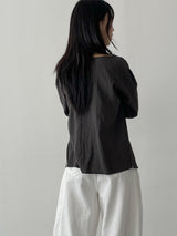 Paper See-through Wrap Blouse