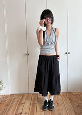 Love Mo Capri Tiered Ruffle Bermuda Shorts 2color