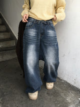 Plum Folding Wide Denim Pants (2c)