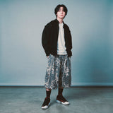leopard grunge capri shorts_grey