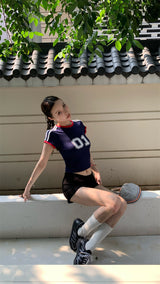 Number one line round short sleeve tee