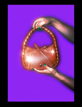 “BURANO” Bow Woven Crescent Bag