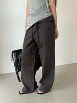 Frill waist wide pants(2color)