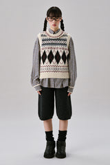 Bermuda knit wool pants [Charcoal]
