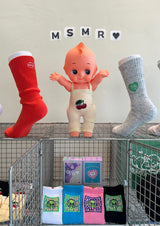 Neon Alien Crew Socks Blue