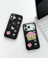 ウィンター ホーム コラージュ ブラック マグセーフiPhone ケース
