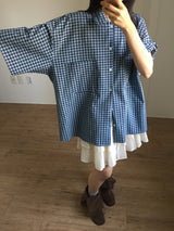 Overfit Nerd Check Shirt (2color)