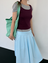 double waist pleats skirt