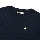KIRSH PLAIN LINE POINT CABLE KNIT - DARK NAVY   