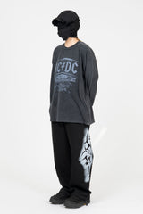 ロードインブラックウォッシュド長袖Tシャツ