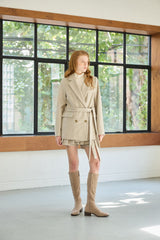 CLASSY HERRINGBONE WOOL JACKET / IVORY
