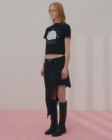 チャーミングシェルクロップTシャツ-BLACK