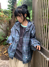 [unisex] Silphyd Over Fit Check Windbreaker Jacket