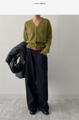 Tori Angora V-Neck Crop Cardigan