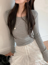 [SHOPPERMADE] Standard U-neck Long Sleeve T-Shirt (5color)