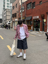 Brandy Pigment-Dyed Check Shirt