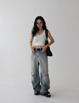 Insider pintuck wide jeans