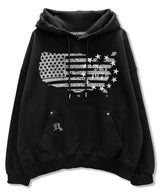 アメリカフラッグビンテージスタッドフーディー__ブラック
