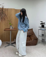 Pend Striped Collar Sweatshirt