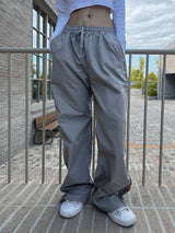 Two-way two-line crunchy wide trek long pants (3 colors)