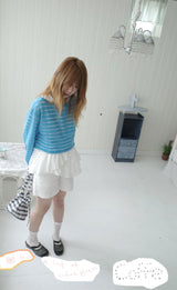 see-through crop stripe tee