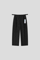 ASCLO Coolever Side Buckle Linen Denim Slacks (3color)