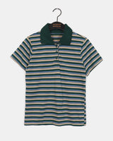ナマ ストライプ ポロカラー 半袖Tシャツ