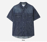 No.1209 cool denim washing half SHIRT (3color)