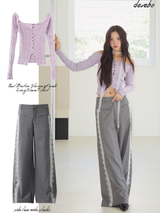 side lace wide slacks