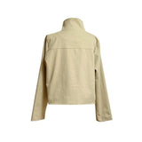 (2color)ダブルボタンハイネックシャーリングショートジャケット