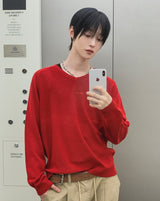 Air V-neck Linen Long Sleeve Knit