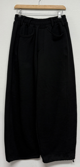 Balloon Wide Collie Belt Color-Point Fleece Balloon Wide Pants 🖤💜 5COLOR