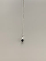 Black gemstone drop necklace