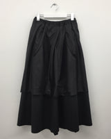 レイヤードレザーシアーロングスカート (3 Colors)
