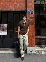 ミールステッチヘンリーネック半袖Tシャツ