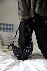 Punk Studded Halfmoon Bag