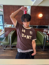 Untitled ヘリテージクレストリンガークロップショートスリーブ Brown