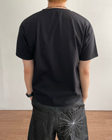 プリットクロッププリント半袖Tシャツ 3C