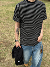 Layered Stripe Short-Sleeve T-Shirt (4 Colors)
