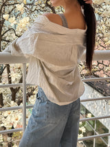 Wave stripe over shirts(2color)