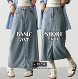 Sundy Charlang クールデニムロングスカート [ショート & ベーシックセレクション] Lyocell Fabric