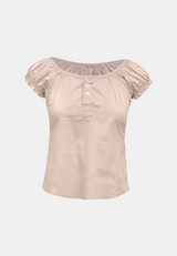 Mild Shirring Button Blouse