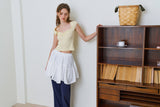 Wave frill skirt_ivory