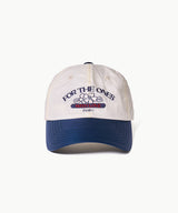 Flower Shirring Ball Cap - White/Navy