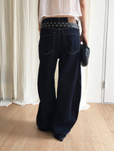 Curve stitch selvedge denim